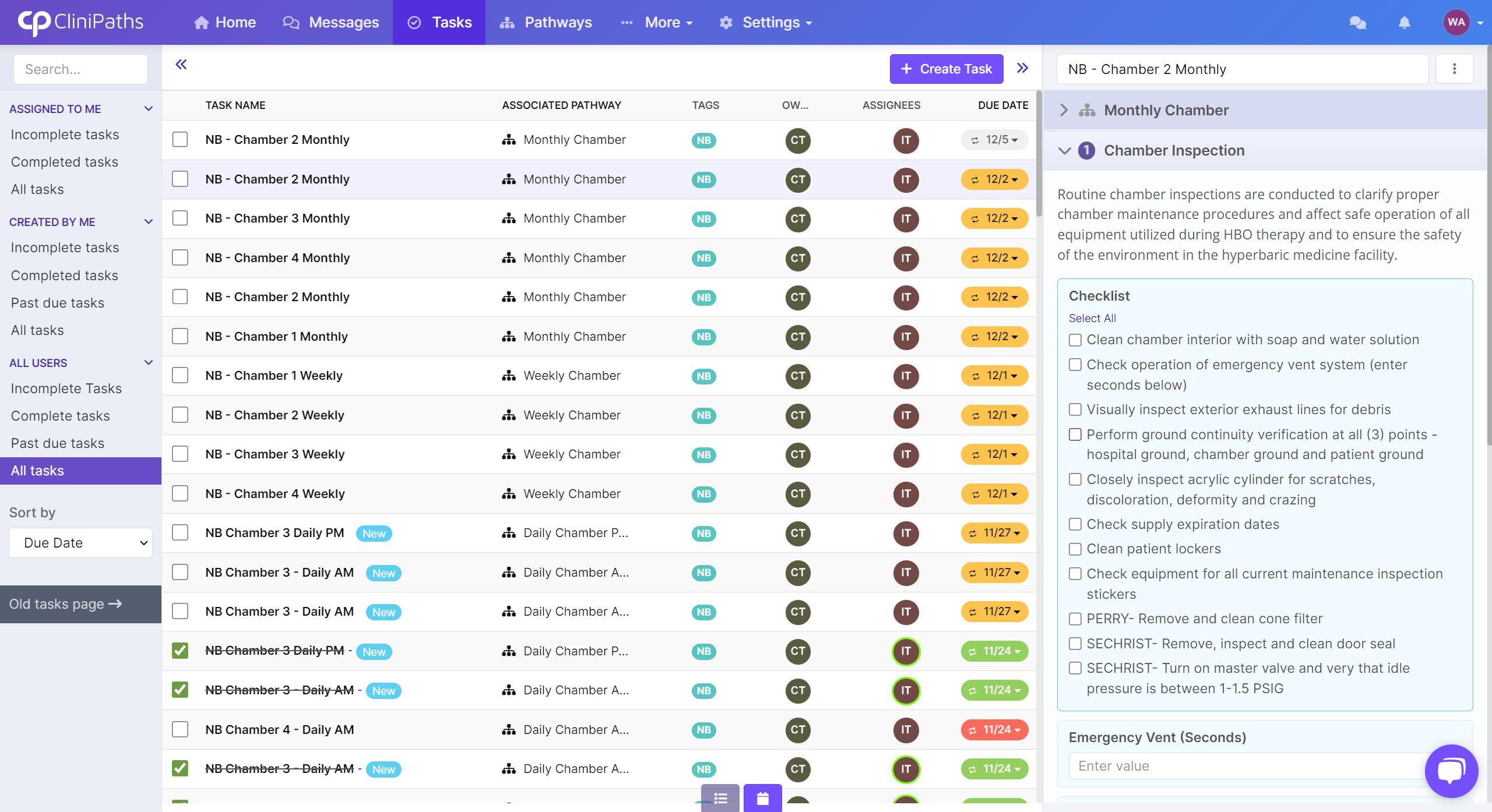 Manage HBO tasks